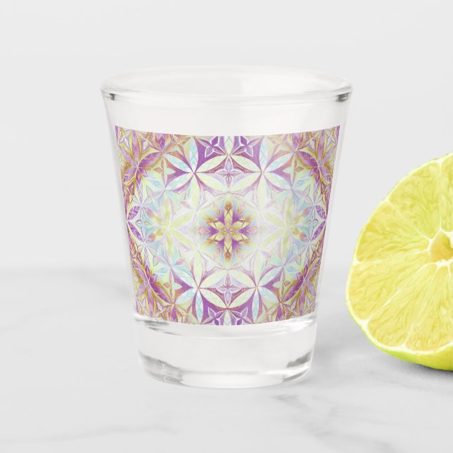 Vaso De Chupito Patrón de Flor de la Vida (Anverso)