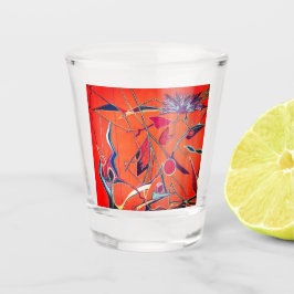 Vaso De Chupito patrón de flor naranja
