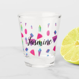 Vaso De Chupito Patrón de galaxia de cristales de gemas pintado a
