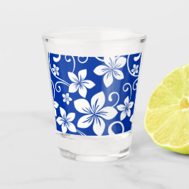VASO DE CHUPITO PATRÓN DE HAWAI AZUL EN AZUL REAL