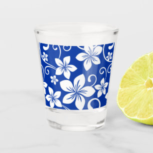 VASO DE CHUPITO PATRÓN DE HAWAI AZUL EN AZUL REAL