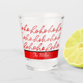 Vaso De Chupito Patrón de Navidades blancos y rojos del Ho Ho Ho H
