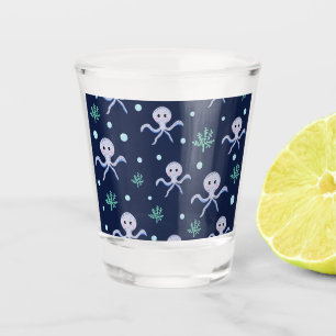Vaso De Chupito Patrón de pulpo bajo el mar