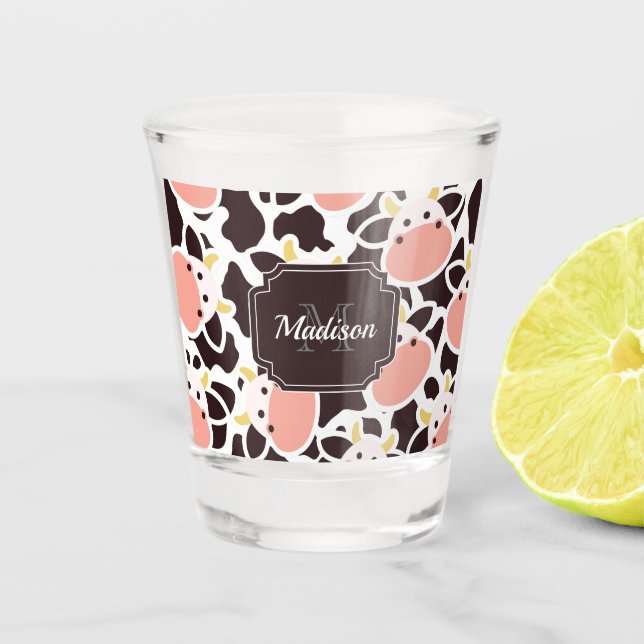 Vaso De Chupito Patrón de vaca circular (Anverso)