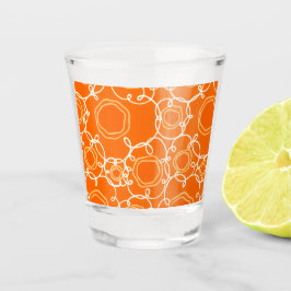 VASO DE CHUPITO PATRÓN FLORAL ABSTRACTO EN NARANJA