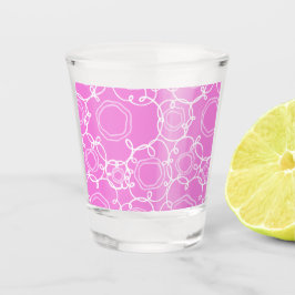 VASO DE CHUPITO PATRÓN FLORAL ABSTRACTO EN ROSA SUAVE