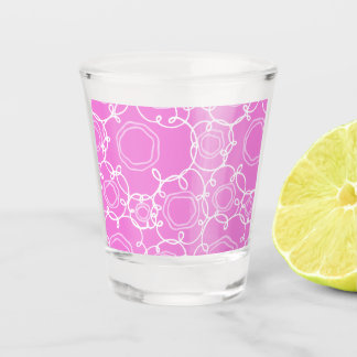 VASO DE CHUPITO PATRÓN FLORAL ABSTRACTO EN ROSA SUAVE