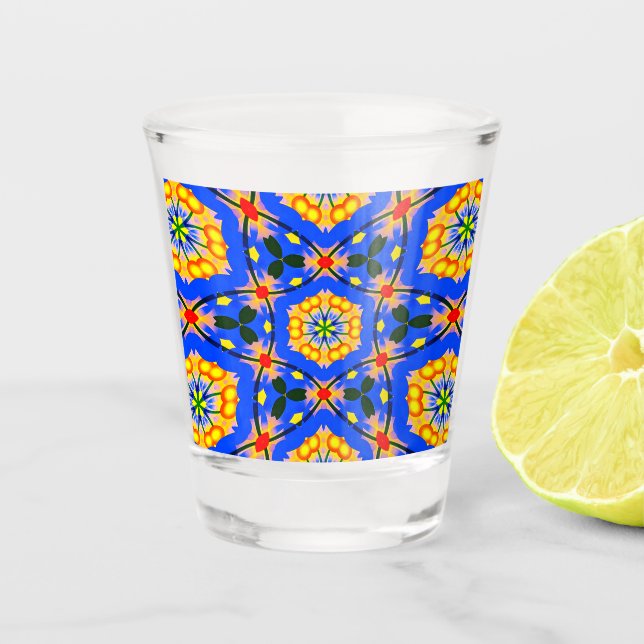 Vaso De Chupito Patrón floral estético (Anverso)