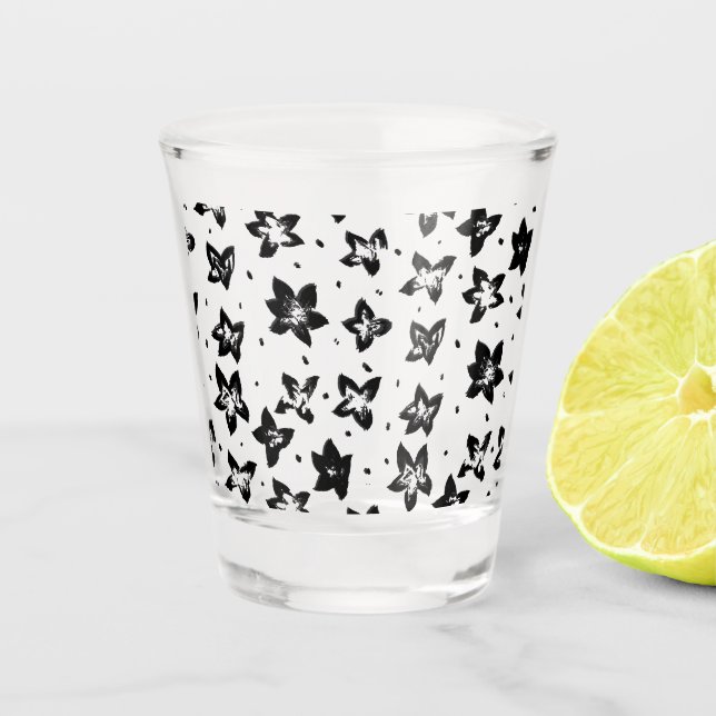 Vaso De Chupito Patrón floral reconstruido - Gótico acromático (Anverso)