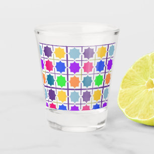 Vaso De Chupito Patrón geométrico abstracto vívido en colores inte
