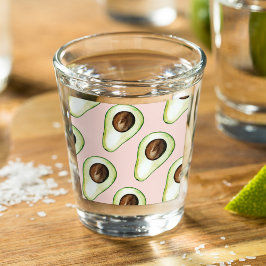 Vaso De Chupito Patrón Moderno Pastel Rosa Y Aguacate Verde