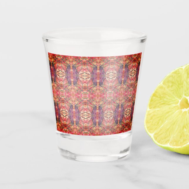 Vaso De Chupito Patrón púrpura y rosa (Anverso)