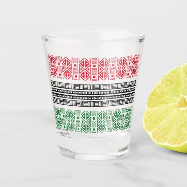 Vaso De Chupito Patrones de la bandera de Kwanzaa (Anverso)