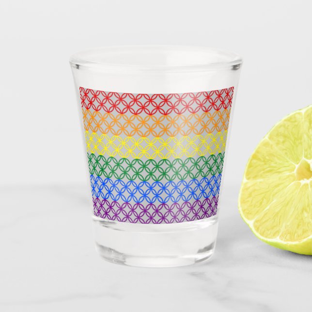 Vaso De Chupito Patrones de orgullo | Círculos de interconexión (Anverso)