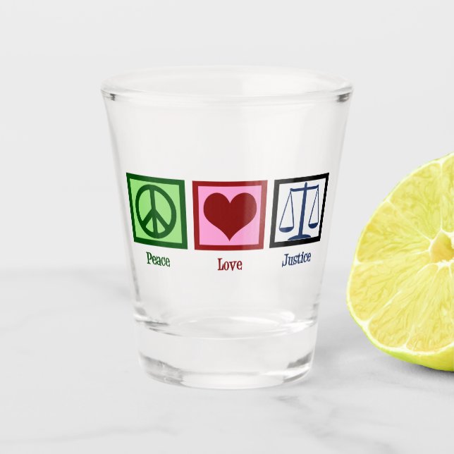 Vaso De Chupito Paz Amar Justicia (Anverso)