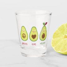 Paz, amor, diseño de aguacate vegano