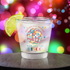 Vaso De Chupito Paz, amor y disco Personalizado del partido cumple