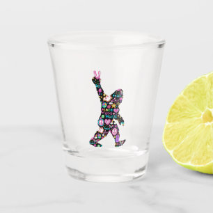 Vaso De Chupito Peace Love Bigfoot Hippie Funny Bigfoot Lover