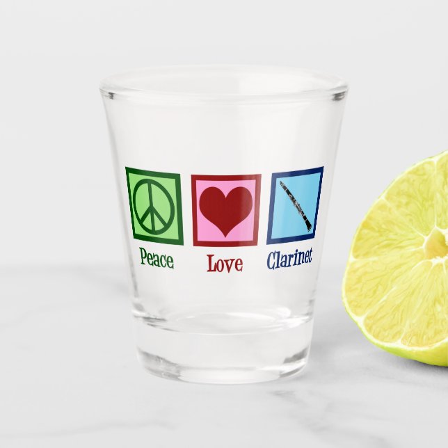Vaso De Chupito Peace Love Clarinets (Anverso)