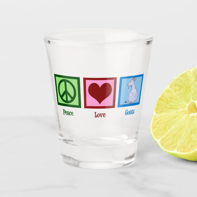 Vaso De Chupito Peace Love Goats (Anverso)