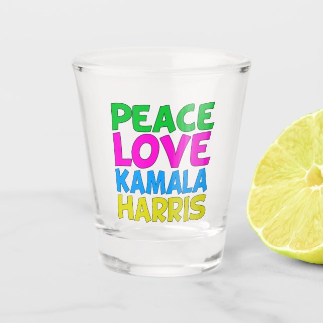 Vaso De Chupito Peace Love Kamala Harris (Anverso)