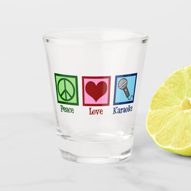 Vaso De Chupito Peace Love Karaoke (Anverso)