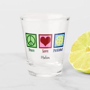 Vaso De Chupito Peace Love Pickleball Cute Personalizado