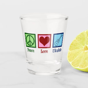 Vaso De Chupito Peace Love Ukulele