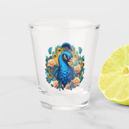 Vaso De Chupito Peacock Con Rosas De Engranaje