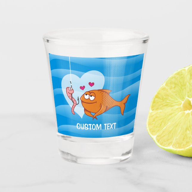 Vaso De Chupito Peces y cebo enamorados (Anverso)