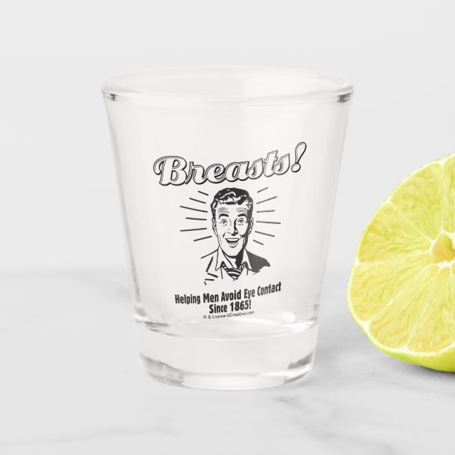 Vaso De Chupito Pechos: Ayudando a evitar contacto visual (Anverso)