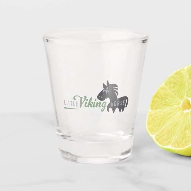 Vaso De Chupito Pequeño cristales de caballos de caza (Anverso)