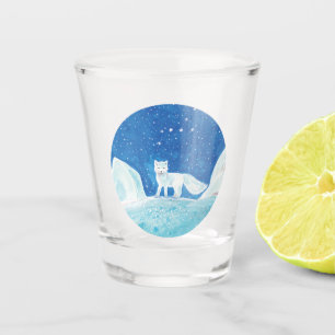 Vaso De Chupito Pequeño Ilustracion de Fox Ártica (Vulpes Lagopus)