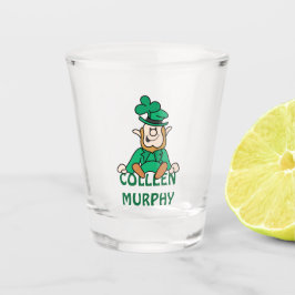 Vaso De Chupito Pequeño Leprechaun con su nombre