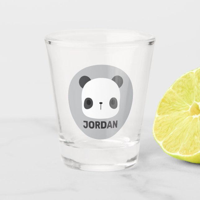 Vaso De Chupito Pequeño oso oso panda con nombre personalizado (Anverso)