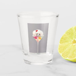 Vaso De Chupito Pequeño Poodle En Cristal Martini