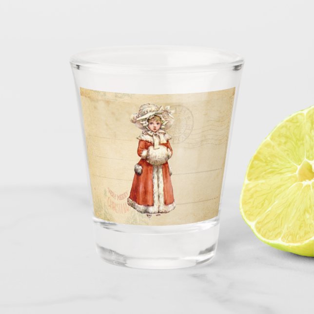 Vaso De Chupito Pequeños Navidades Personalizados de Caroleros de  (Anverso)