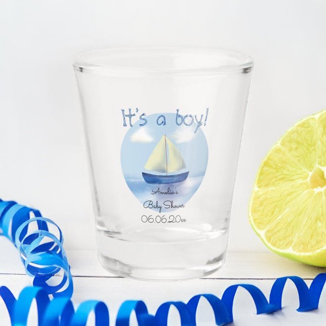 Vaso De Chupito Pequeños niños de vela azul Baby Shower (Subido por el creador)