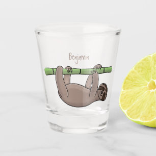 Vaso De Chupito Pereza sonriente suave en el ilustracion personali
