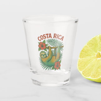 Vaso De Chupito Perezoso Tropical Colorido de Costa Rica 