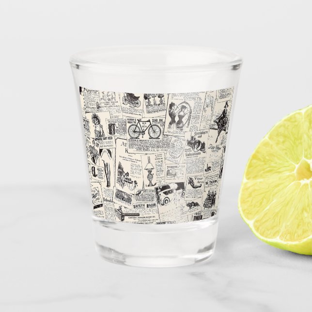 Vaso De Chupito Periódico Vintage (Anverso)