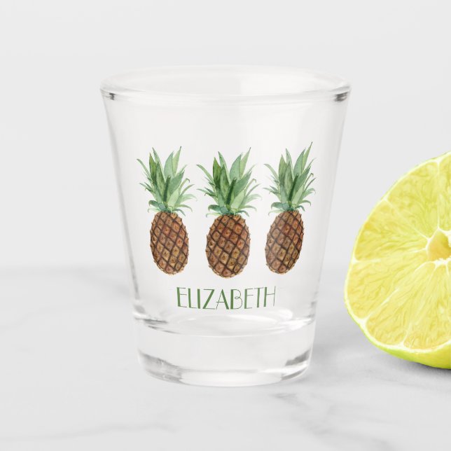 Vaso De Chupito Perrito Tropical Pineapple Personalizado (Anverso)