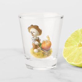 Vaso De Chupito Perro agricultor con calabaza