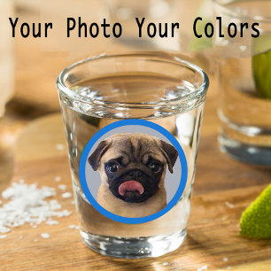 Vaso De Chupito Perro de pug de Cute Lover Fotografía Blue Stockin