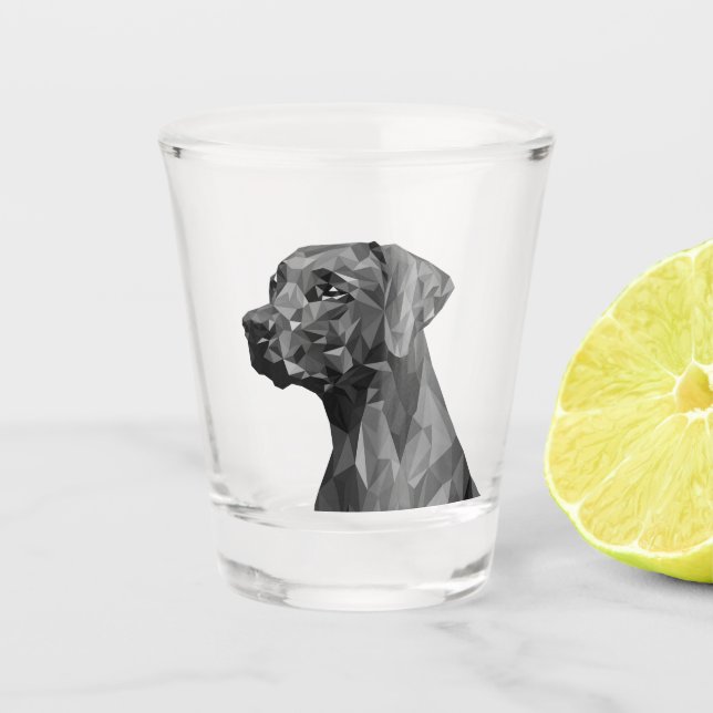 Vaso De Chupito Perro geométrico gris (Anverso)