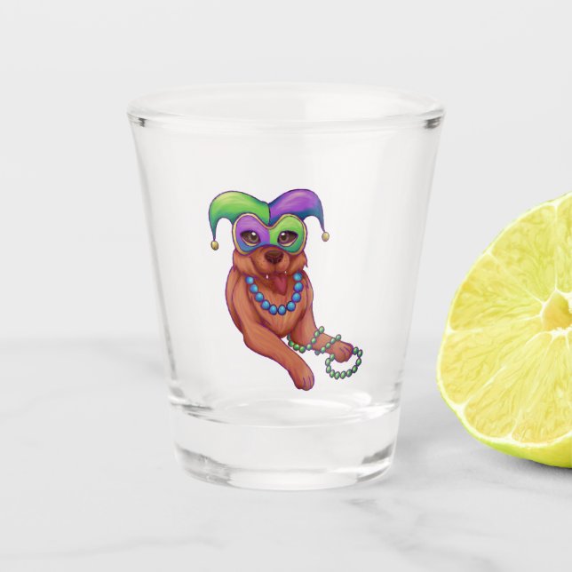 Vaso De Chupito Perro Mardi Gras (Anverso)