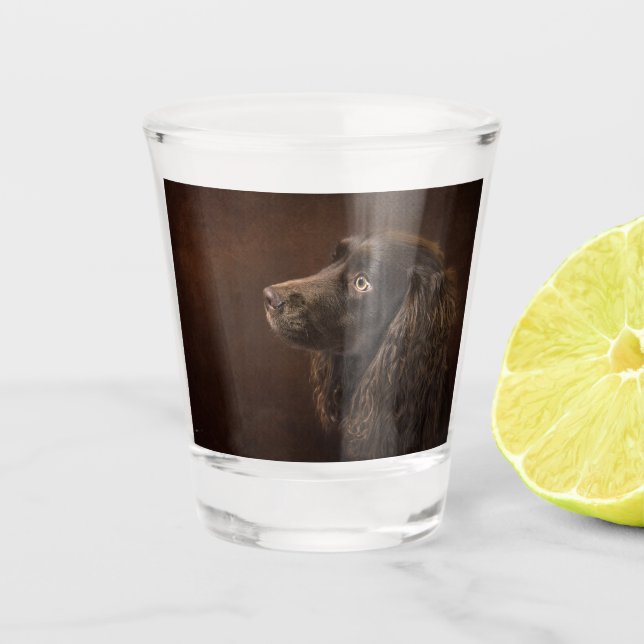 Vaso De Chupito Perro moreno (Anverso)