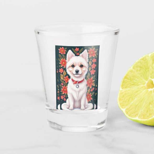 Vaso De Chupito Perro navidad (Anverso)