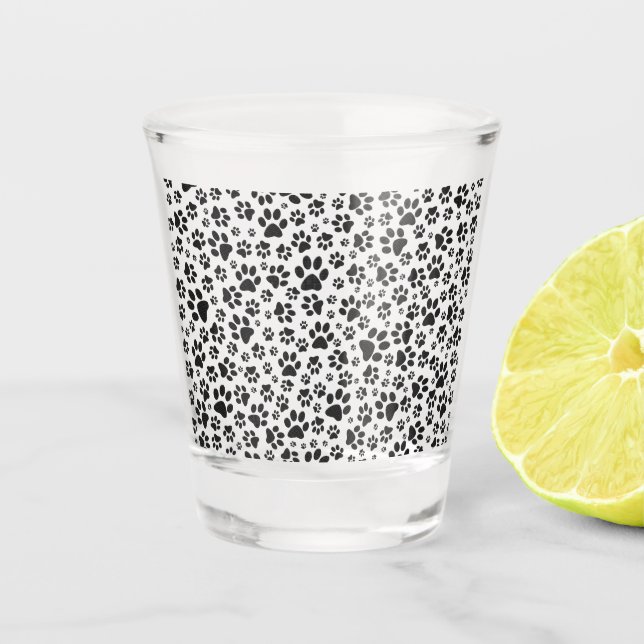 Vaso De Chupito Perro Paws Black and White Polka Dot (Anverso)