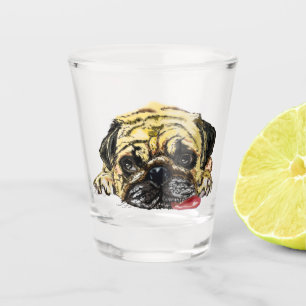 Vaso De Chupito Perro Pug Shot Glass Funny